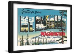 Greetings from Mt. Rainier, Washington-null-Framed Art Print