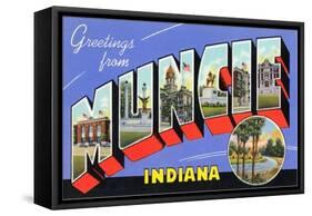 Greetings from Muncie, Indiana-null-Framed Stretched Canvas