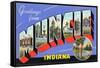 Greetings from Muncie, Indiana-null-Framed Stretched Canvas