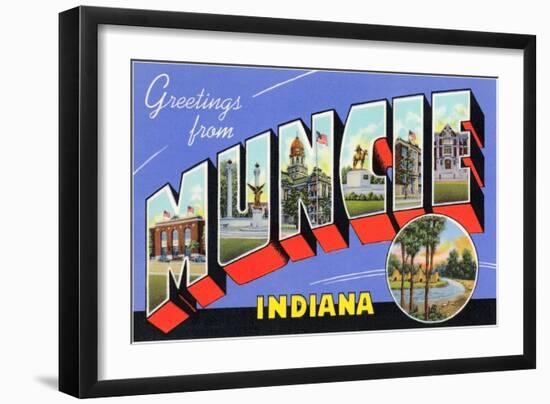 Greetings from Muncie, Indiana-null-Framed Art Print