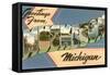 Greetings from Muskegon, Michigan-null-Framed Stretched Canvas