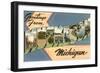 Greetings from Muskegon, Michigan-null-Framed Art Print