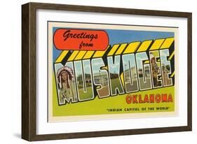 Greetings from Muskogee, Oklahoma-null-Framed Art Print