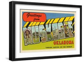 Greetings from Muskogee, Oklahoma-null-Framed Art Print