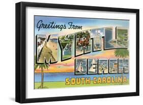 Greetings from Myrtle Beach, South Carolina-null-Framed Art Print