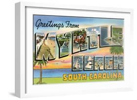 Greetings from Myrtle Beach, South Carolina-null-Framed Art Print