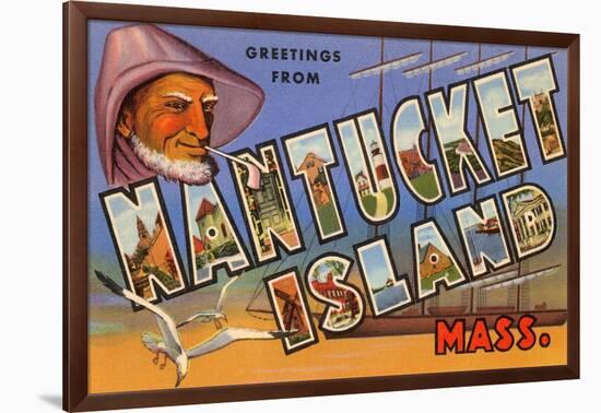 Greetings from Nantucket Island, Massachusetts-null-Framed Art Print
