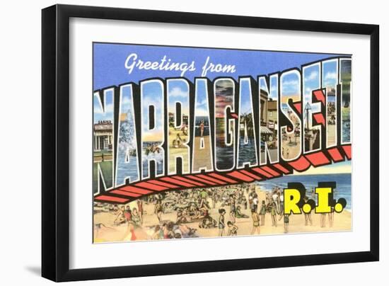 Greetings from Narragansett, Rhode Island-null-Framed Art Print