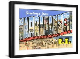 Greetings from Narragansett, Rhode Island-null-Framed Art Print
