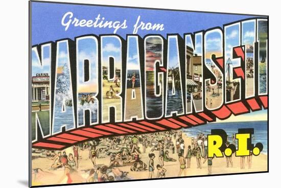 Greetings from Narragansett, Rhode Island-null-Mounted Art Print