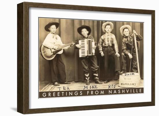 Greetings from Nashville, Child Hillbilly Musicians-null-Framed Art Print