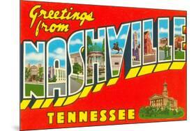 Greetings from Nashville, Tennessee-null-Mounted Premium Giclee Print