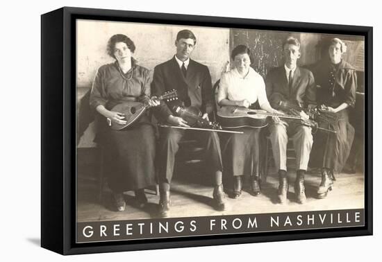 Greetings from Nashville, Traditional Music Band-null-Framed Stretched Canvas