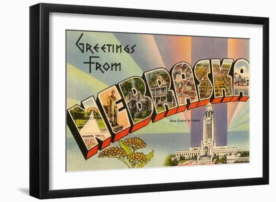 Greetings from Nebraska-null-Framed Art Print