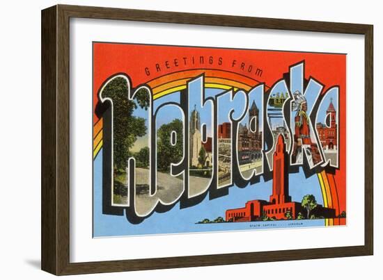 Greetings from Nebraska-null-Framed Art Print