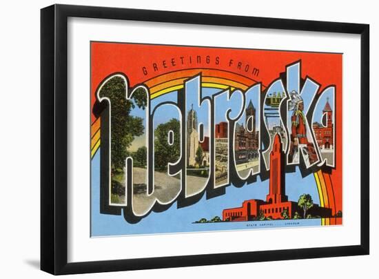 Greetings from Nebraska-null-Framed Art Print