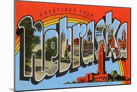 Greetings from Nebraska-null-Mounted Art Print