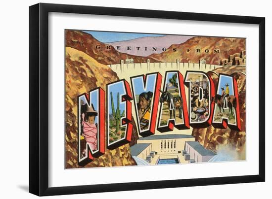 Greetings from Nevada-null-Framed Art Print