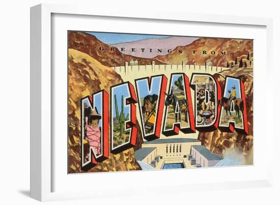 Greetings from Nevada-null-Framed Art Print