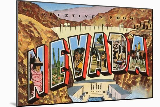Greetings from Nevada-null-Mounted Art Print