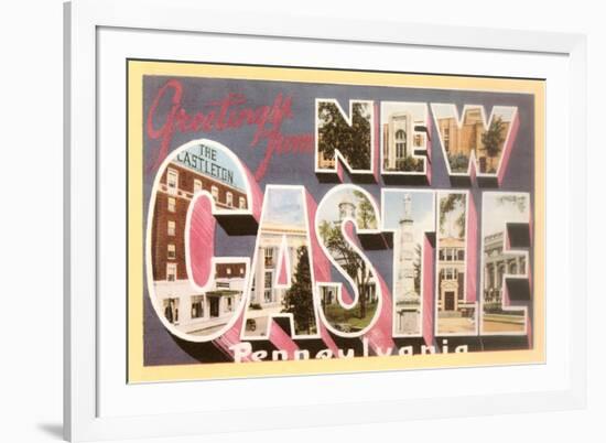 Greetings from New Castle, Pennsylvania-null-Framed Premium Giclee Print