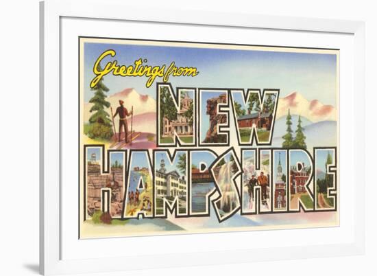 Greetings from New Hampshire-null-Framed Premium Giclee Print