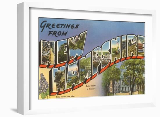 Greetings from New Hampshire-null-Framed Art Print