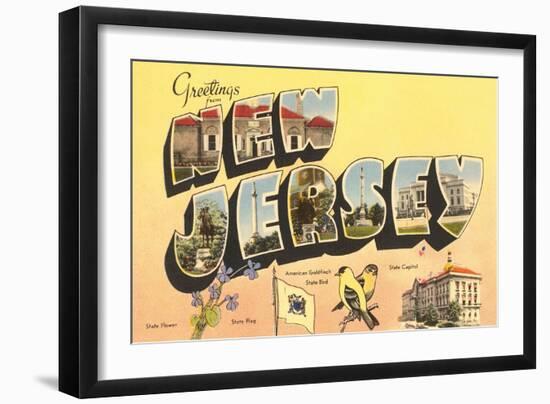 Greetings from New Jersey-null-Framed Art Print