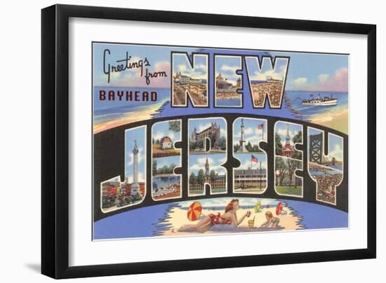 Greetings from New Jersey-null-Framed Art Print