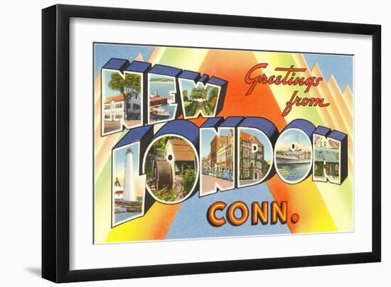 Greetings from New London, Connecticut-null-Framed Art Print