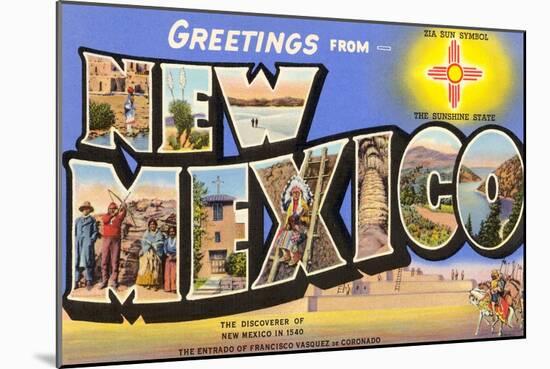 Greetings from New Mexico-null-Mounted Art Print