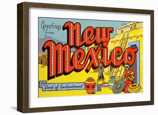 Greetings from New Mexico-null-Framed Art Print