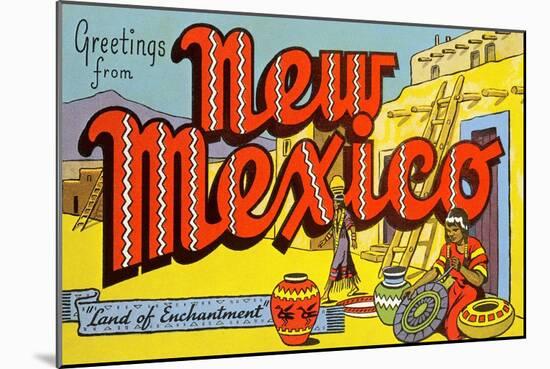 Greetings from New Mexico-null-Mounted Art Print