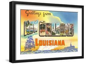 Greetings from New Orleans, Louisiana-null-Framed Art Print