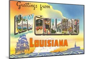 Greetings from New Orleans, Louisiana-null-Mounted Art Print