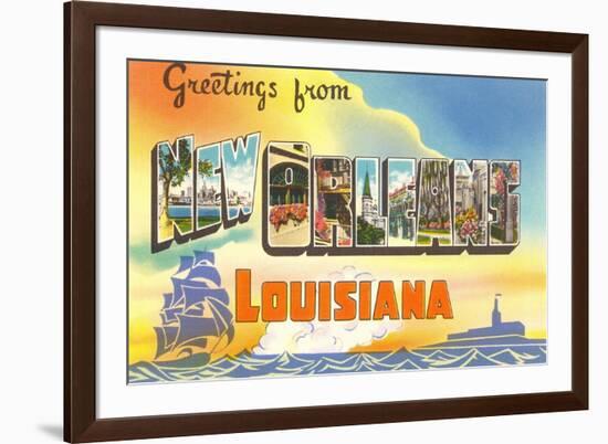 Greetings from New Orleans, Louisiana-null-Framed Premium Giclee Print