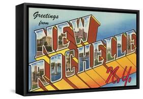 Greetings from New Rochelle, New York-null-Framed Stretched Canvas