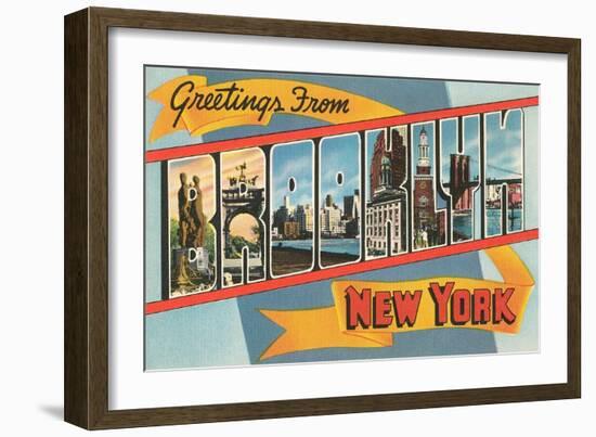 Greetings from New York, Brooklyn-null-Framed Art Print