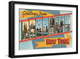 Greetings from New York, Brooklyn-null-Framed Art Print