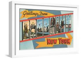 Greetings from New York, Brooklyn-null-Framed Art Print