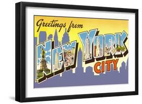 Greetings from New York City, New York-null-Framed Art Print