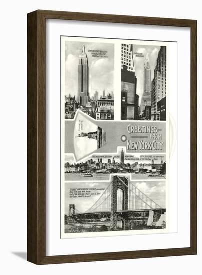 Greetings from New York City, Scenes-null-Framed Art Print