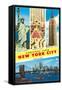 Greetings From New York City with City Scenes-null-Framed Stretched Canvas