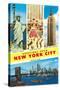 Greetings From New York City with City Scenes-null-Stretched Canvas