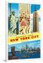 Greetings From New York City with City Scenes-null-Framed Art Print