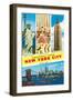 Greetings From New York City with City Scenes-null-Framed Art Print