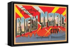 Greetings from New York City-null-Framed Stretched Canvas