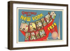 Greetings from New York World's Fair, 1939-null-Framed Art Print