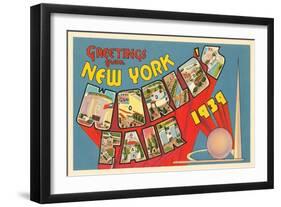 Greetings from New York World's Fair, 1939-null-Framed Art Print