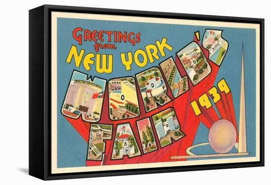 Greetings from New York World's Fair, 1939-null-Framed Stretched Canvas